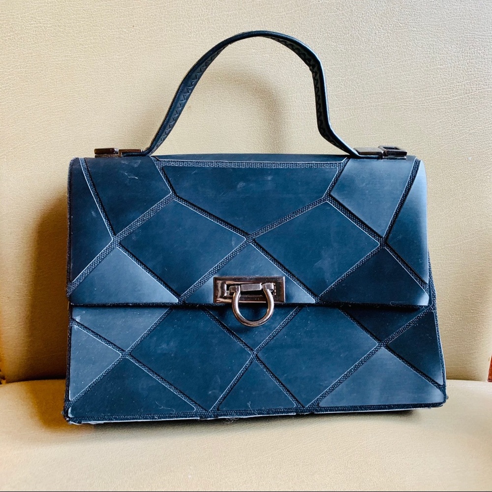 EMIIO PEPE Italy Black Box Bag Geometric